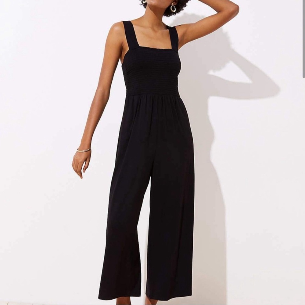 Loft Petite Smocked Jumpsuit